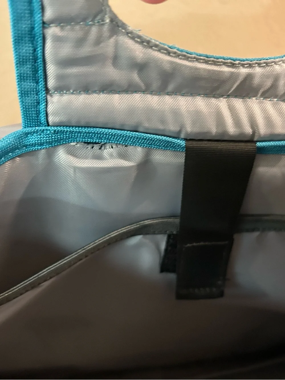 Patagonia Teal Messenger Bag with Reflective Trim